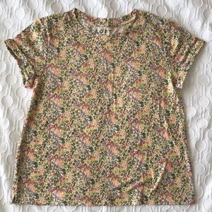 LOFT Floral New Crew Tee - Whisper white NWT